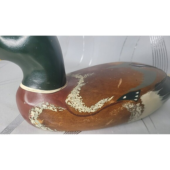 Vintage Hand Carved & Hand Painted Mallard‎ Duck Decoy Signed Jamalanowski - Picture 8 of 16